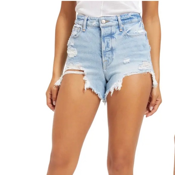 Good American Pants - Bombshell Cutoff Denim Shorts